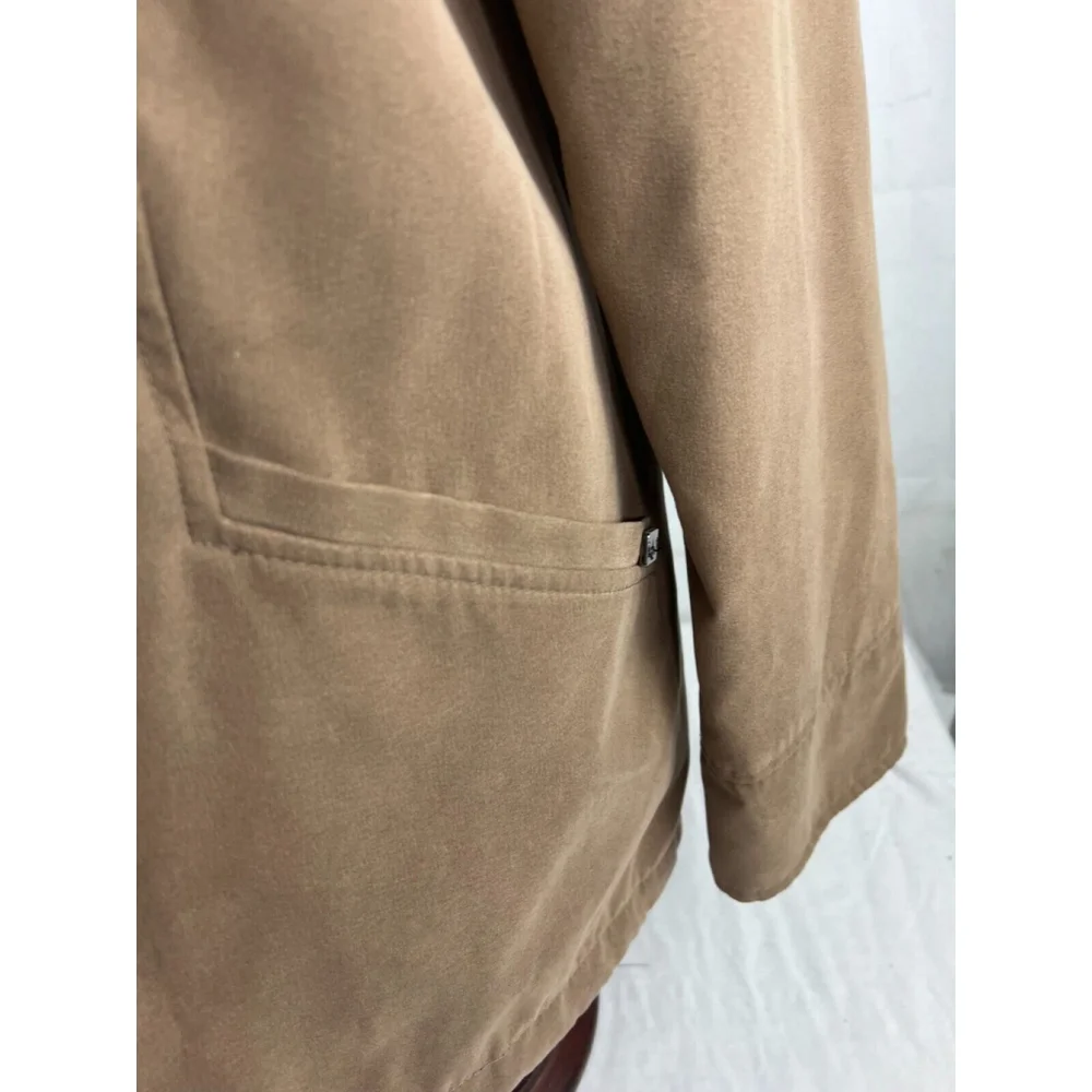Women’s London Fog Full Zip Jacket Size Petite Small Beige Detachable Hood EUC - Picture 5 of 5